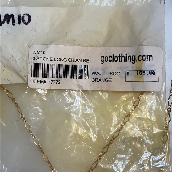 NWT Sogoli lariat style orange jade 3 stone chain - Picture 4 of 7